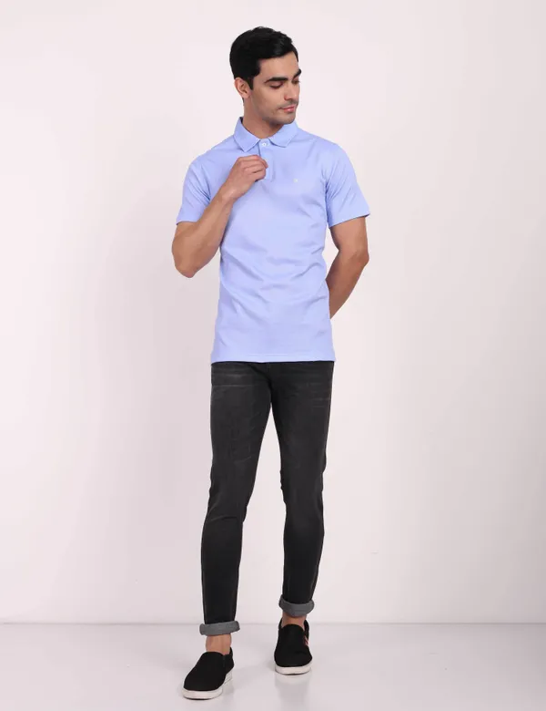 One_Sky_Solid_Men_Polo_Neck_Light_Blue_T-Shirt
